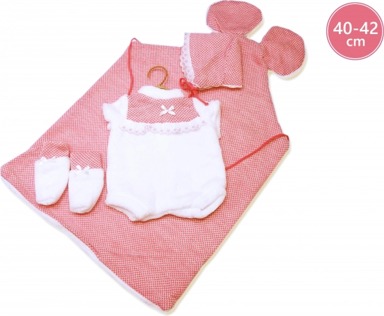 Llorens outfit voor pop New Born 40–42 cm, 3-delige set met matje met oortjes