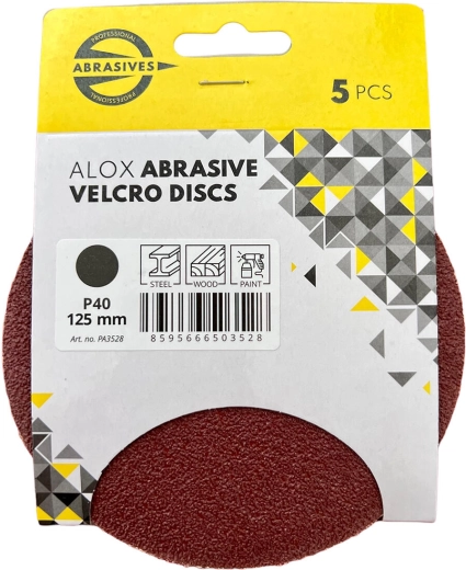 Sanding discs 125 mm, grit 180, hook-and-loop (5 pcs)
