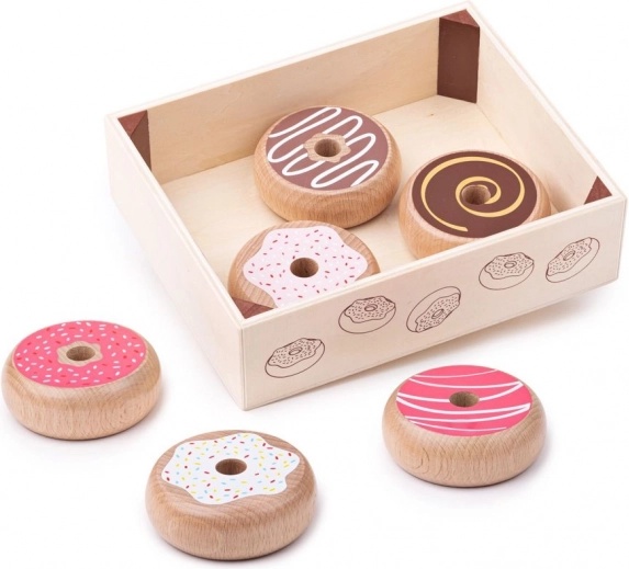 Wooden Box with Donuts Bigjigs Toys