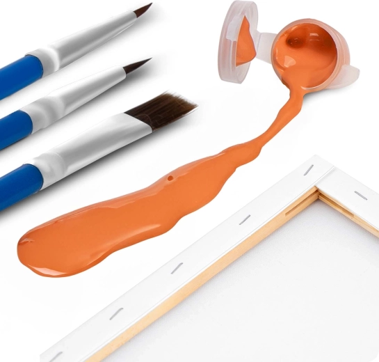 Complete set including 3 brushes and 30 paints