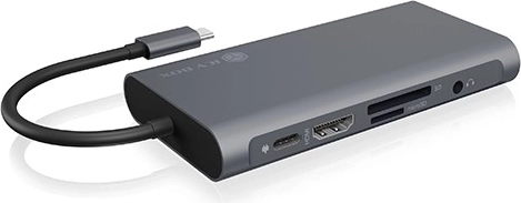 Icy Box USB‑C Docking Station with HDMI and VGA, Gigabit LAN and Power Delivery