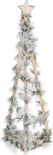 Sapin de Noël lumineux en bois en forme de cône 68 cm
