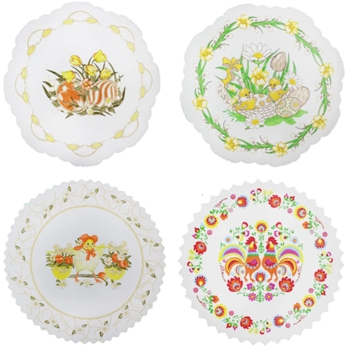 Nappe de Pâques avec motifs d’œufs et de lapins 28 cm, verte