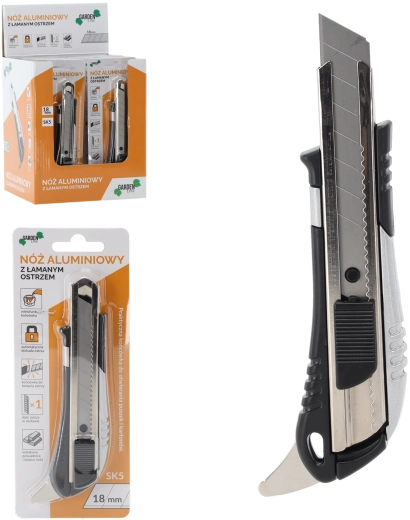 Aluminum snap-off knife 18 mm with automatic lock