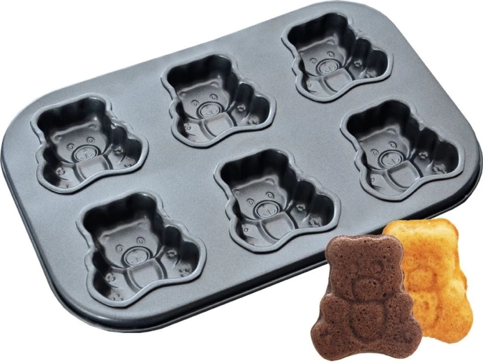 Moule en acier pour biscuits et mini-muffins en forme d’oursons 26,5 cm