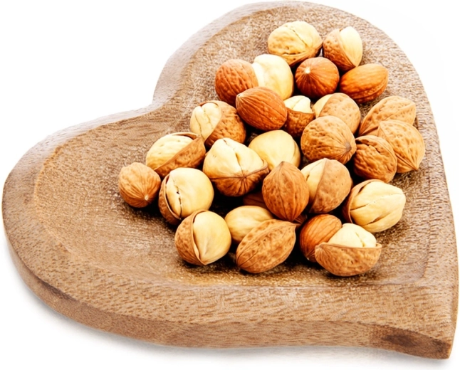 Assiette/bol en bois pour amuse-bouches en forme de cœur en manguier 12 × 12 cm