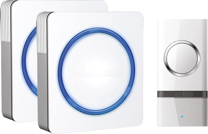 Solight draadloze deurbel voor in het stopcontact met 2 ontvangers, bereik 120 m, wit