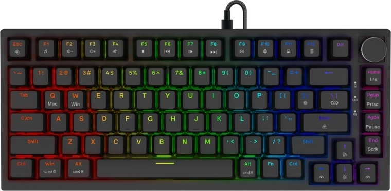 Astral magnetic gaming keyboard with OUTEMU White Jade switches and RGB backlight, black