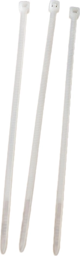 Nylon kabelbinders 300 × 4,8 mm, wit (50 st.)