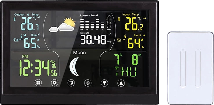 Solight kabellose Wetterstation mit Farbdisplay, schwarz