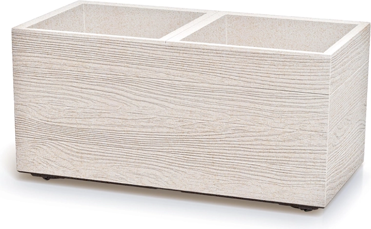 Jardinière en plastique Madera Case Eco Wood 77 cm – blanche