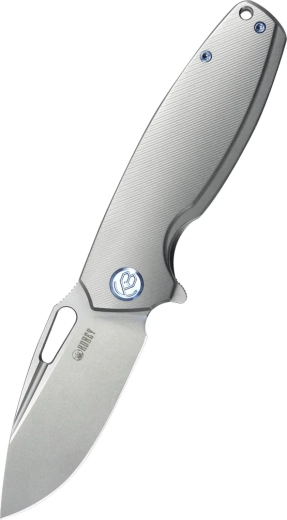 Kubey Tityus pocket folding knife 8.6 cm titanium gray