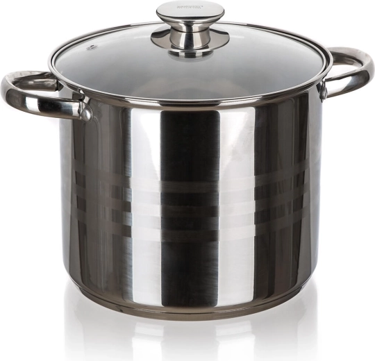 RVS pan 22 cm met glazen deksel 7,2 l LIVING