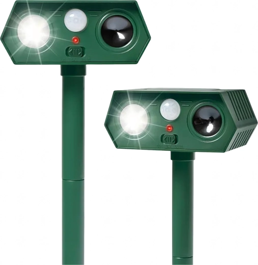 Ultrasonic Solar Animal Repeller with PIR Sensor, Set of 2