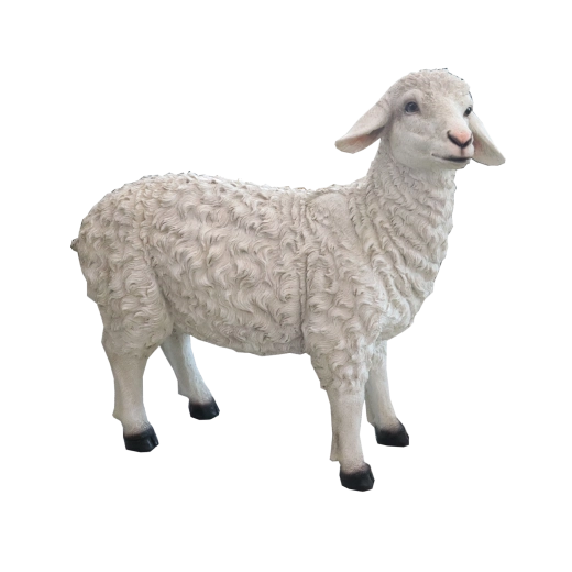 Weihnachtsfigur Schaf aus Kunstharz 80 × 29,2 × 68,6 cm