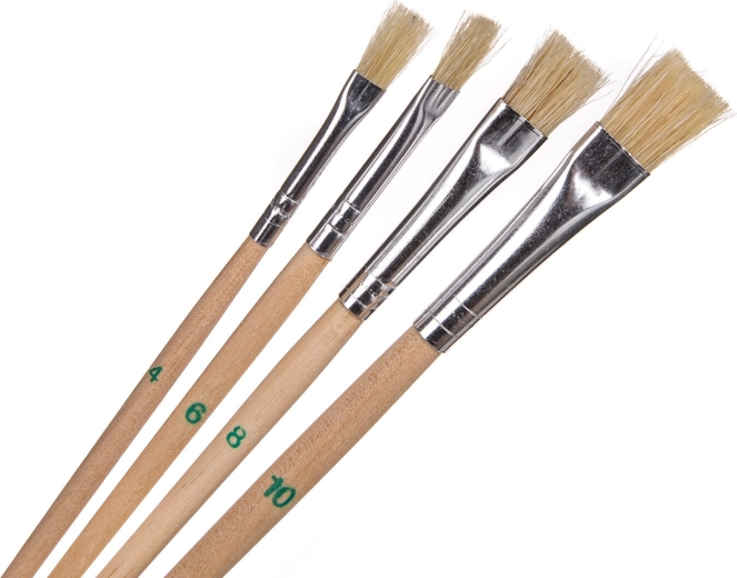 Pinceaux plats assortis, set de 4 pcs