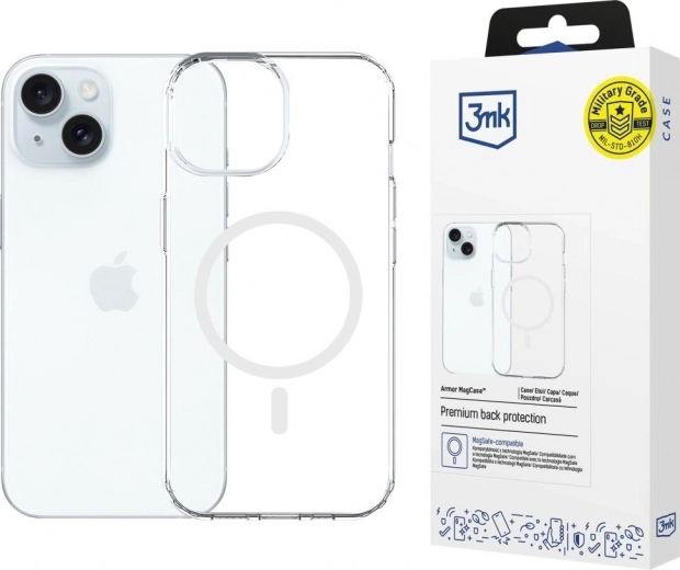 Transparent Magnetic Armor MagCase for iPhone 15 with MagSafe