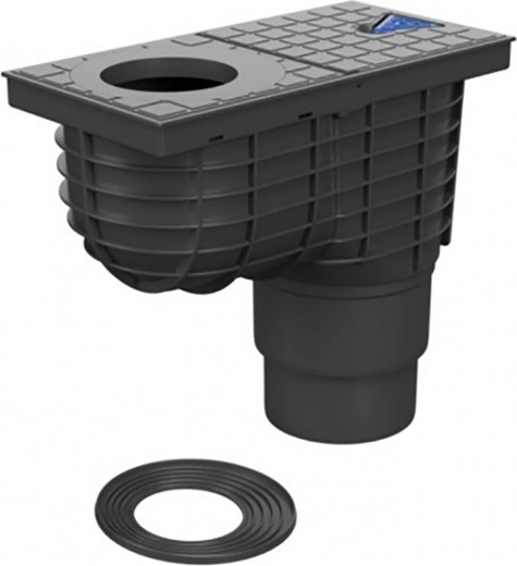 Universal roof water gully DN 125/110, black
