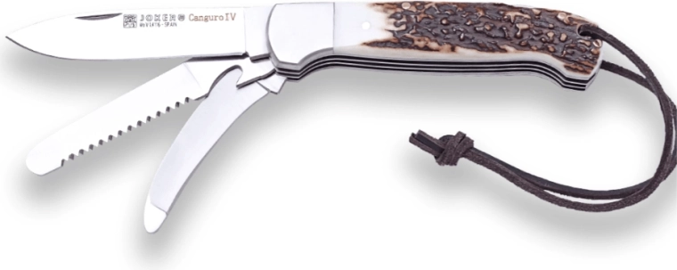 Multifunctioneel jachtmes Joker Canguro 4 usos, gewei, 8,5 cm
