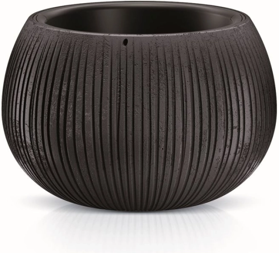 Cache-pot Beton Bowl avec insert 18 cm – noir