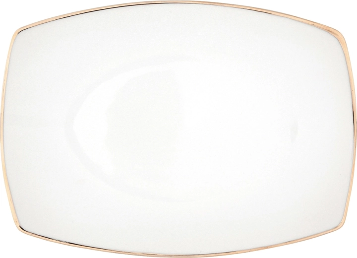 Plat de service MariaPaula Moderna carré 33 cm avec décor doré