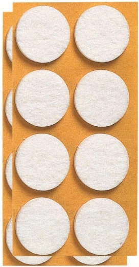 Zelfklevende vilten meubelglijders 20 mm wit (24 stuks)