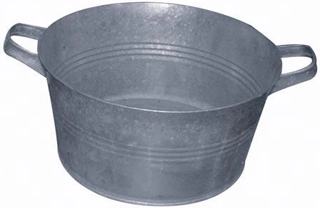 Galvanized tub with metal handles 40 cm, 16 l