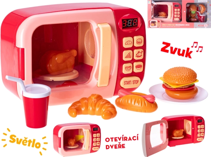 Children's Battery-Powered Microwave – Red