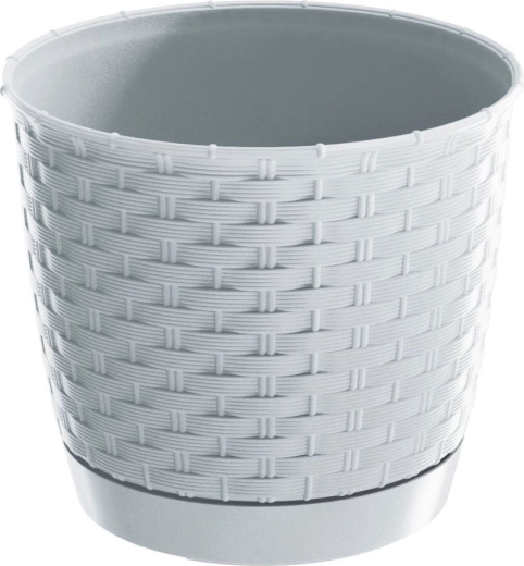 Cache-pot Ratolla Round 22 cm blanc avec soucoupe