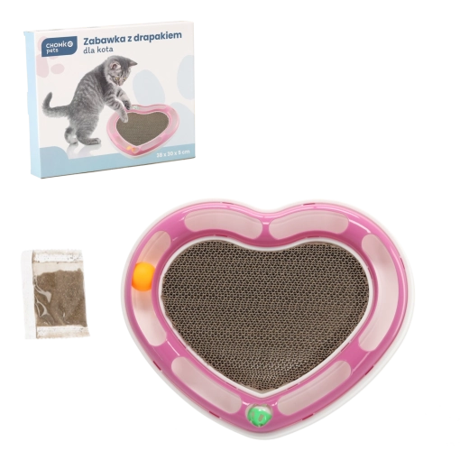 Interactief hartvormig kattenspeelgoed met kartonnen krabvlak