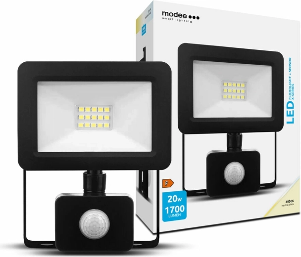 Modee LED Floodlight X-series 20 W, Neutral White, with Sensor