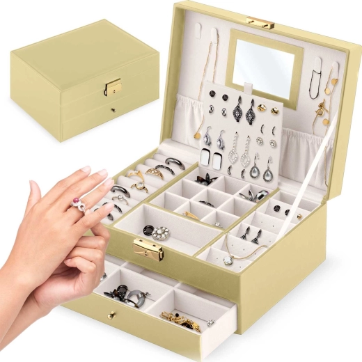 Boîte à bijoux Massido avec serrure – or