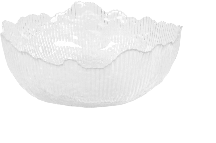 Glass salad bowl Edges, square 20 × 20 cm