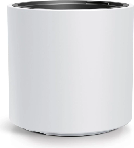 Flowerpot with insert 39 cm white – modern plastic cover for indoors and outdoors