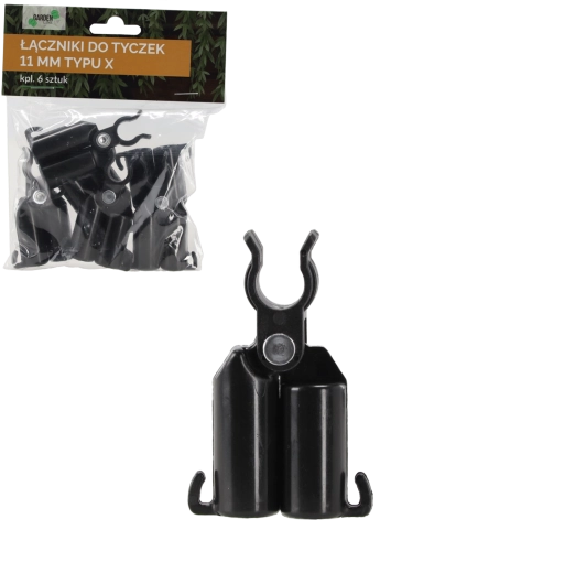 Set mit 6 Kreuzkupplungen für Gartestäbe 11 mm