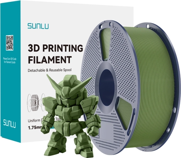 Sunlu PLA+ 2.0 filament olijfgroen 1,75 mm