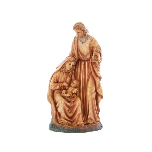 Figurine de la Sainte Famille en polyrésine, peinte à la main 34,5 cm