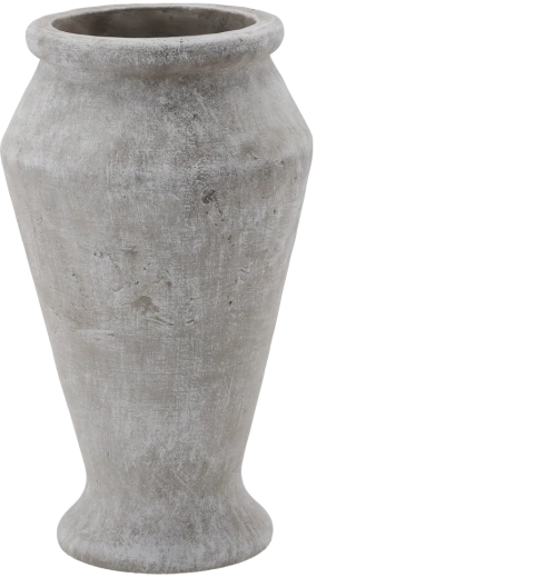 Grijze decoratieve cementen vaas 28 cm