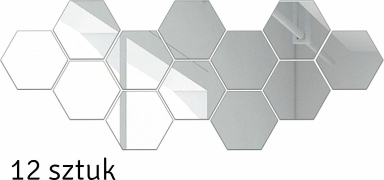 AG543D AUTOCOLLANTS MIROIR HEXAGONES 12 PCS