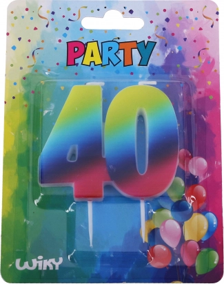 Rainbow birthday candle number 40