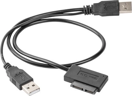 USB adapter with power on cable -> SATA Slim SSD (13-pin)