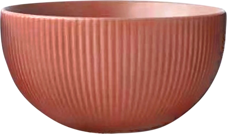 Bol en céramique Kitchisimo 710 ml nervuré brique