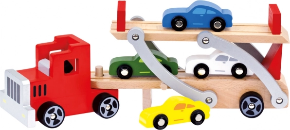 Holzlastwagen mit Autos Bino