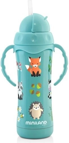 Thermosflasche mit Strohhalm aus Stahl 240ml