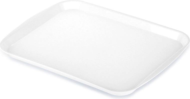 Plateau de service en plastique blanc 35,5 × 27 cm