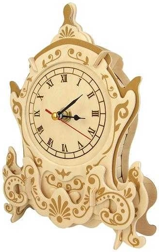 Woodcraft wooden 3D puzzle clock gnome