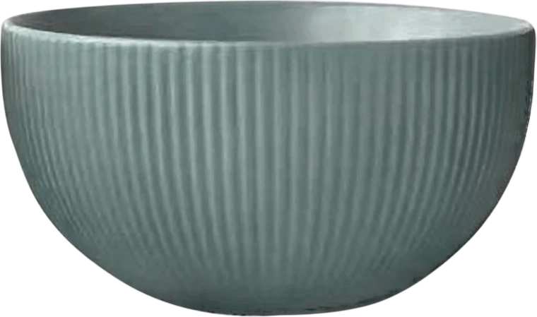 Bol en céramique Kitchisimo 710 ml nervuré vert-gris