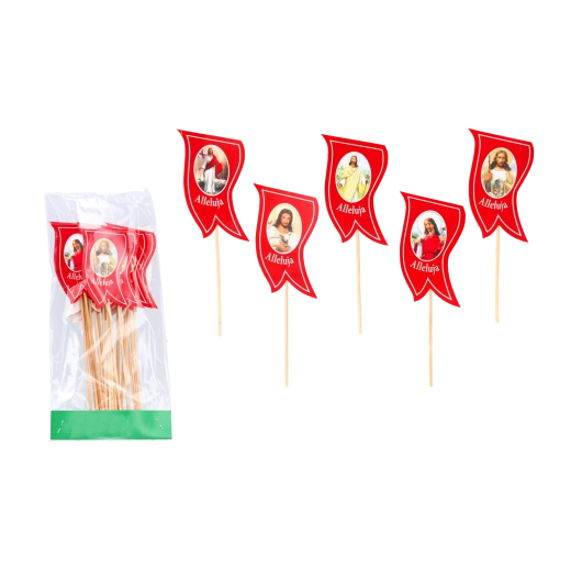 Paas papieren vlaggetjes voor het decoreren van mandjes en gerechten, set van 20 stuks