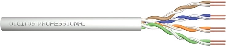 Installatiekabel Digitus Cat 5e U/UTP Eca AWG 24/1 PVC 100 m grijs