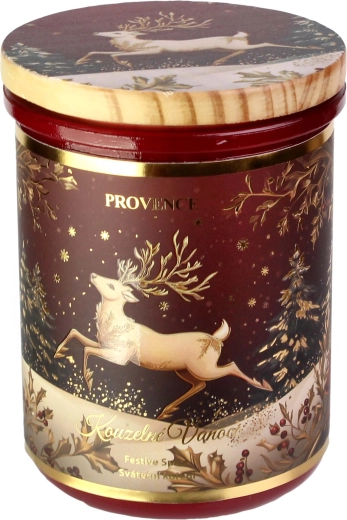 Christmas glass jar candle with lid 240 g red
